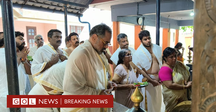 Rajeev Chandrashekar at Mammiyur Mahadeva Temple